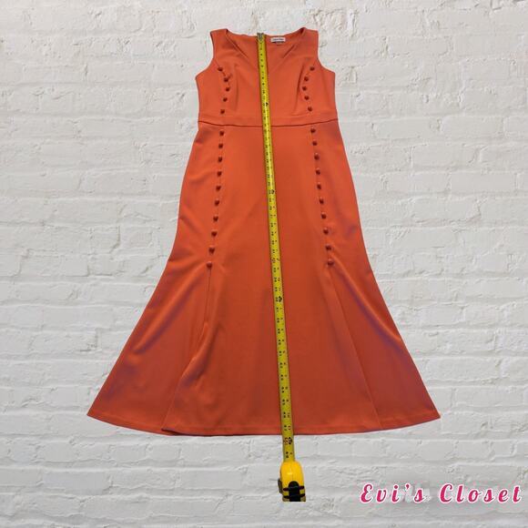 Calvin Klein Modern Essentials Porcelain Woman"s Midi Dress Coral Size 12 - Picture 12 of 12